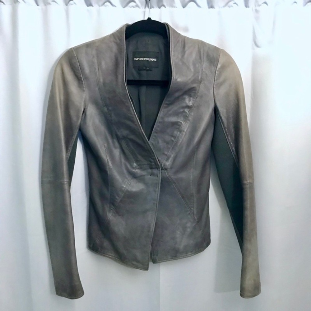 Emporio Armani Premium Leather Blazer Jacket